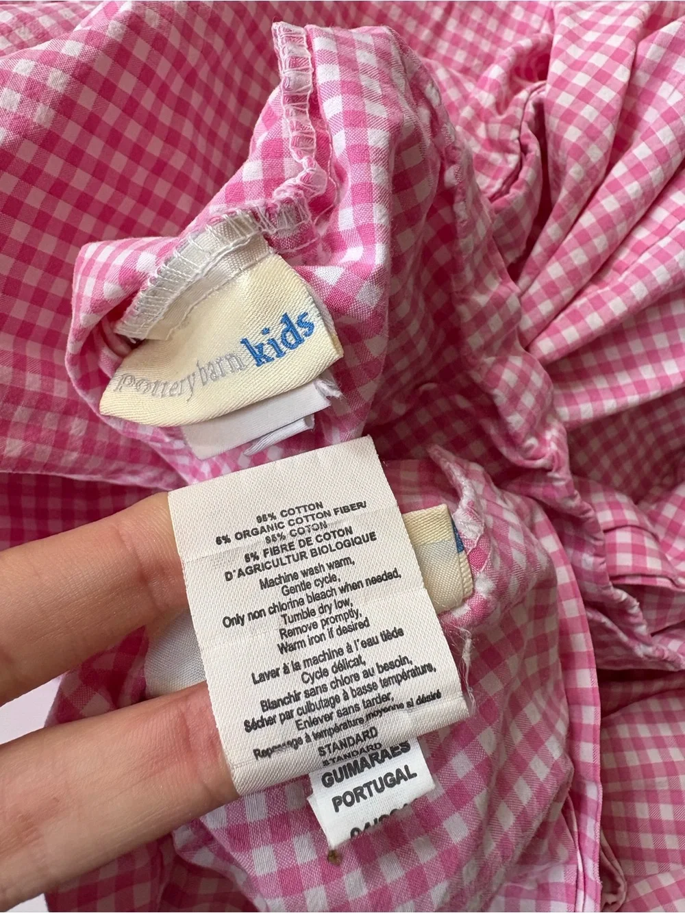 Pottery Barn Kids || Pink Gingham Check Standard Pillowcases Shams Pair Set of 2